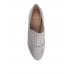 Gray Pointed Toe Patent Slip-Ons